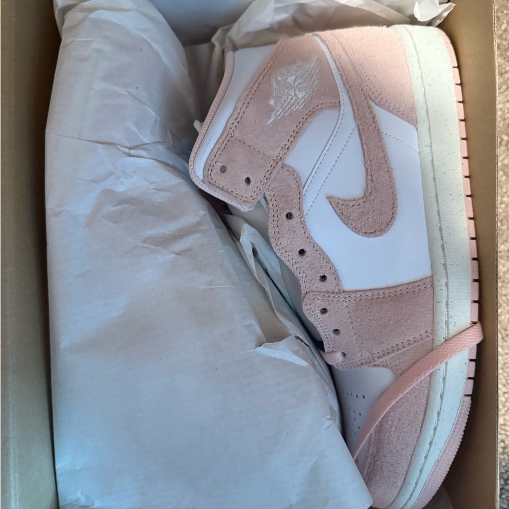 Jordan Women's Pink and White Sneakers